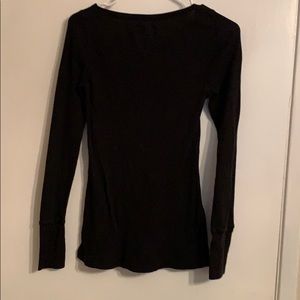 aerie Tops - Black Waffle Shirt aerie Tops - Black Waffle Shirt